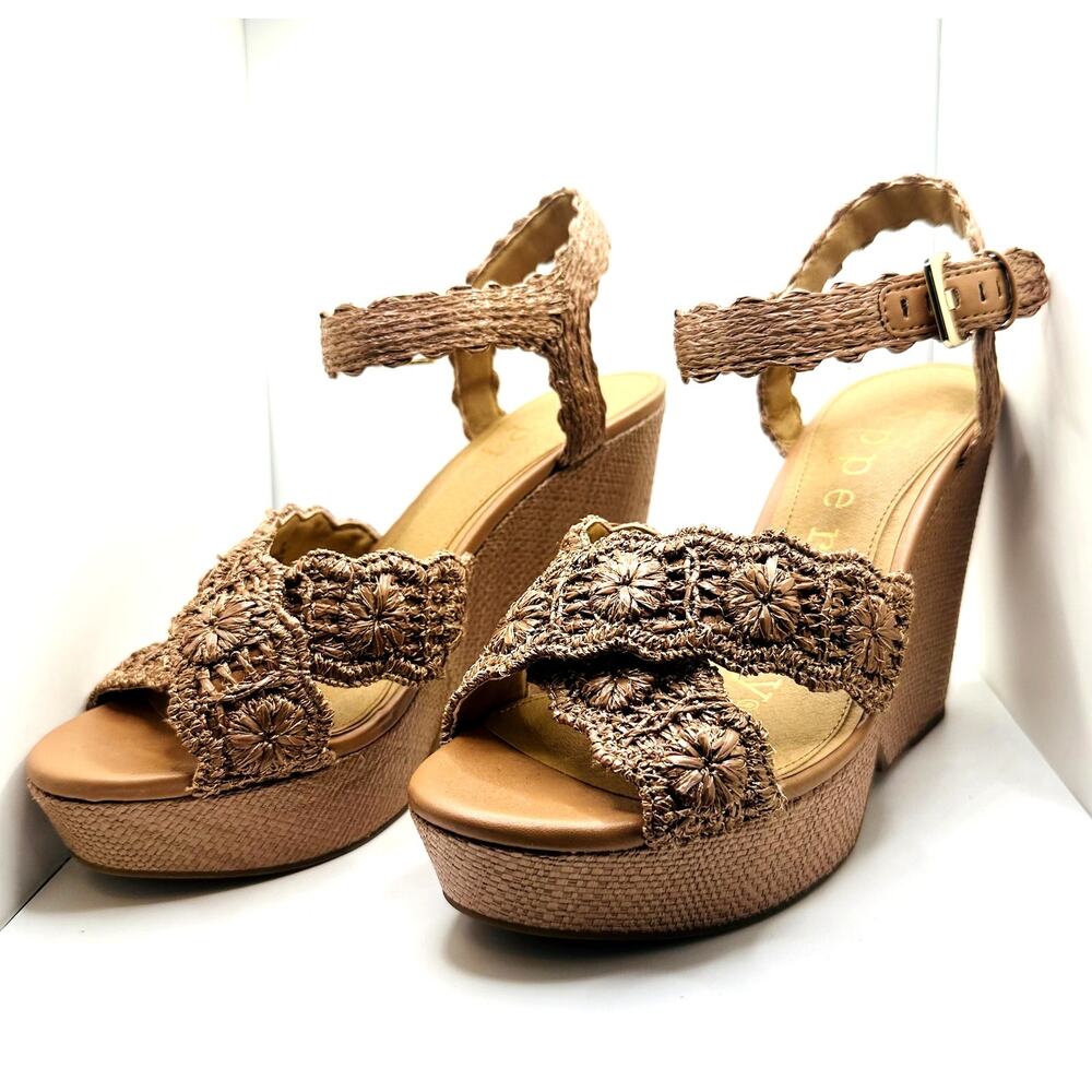 Copper Key Wedge Copper Sandals Size 9